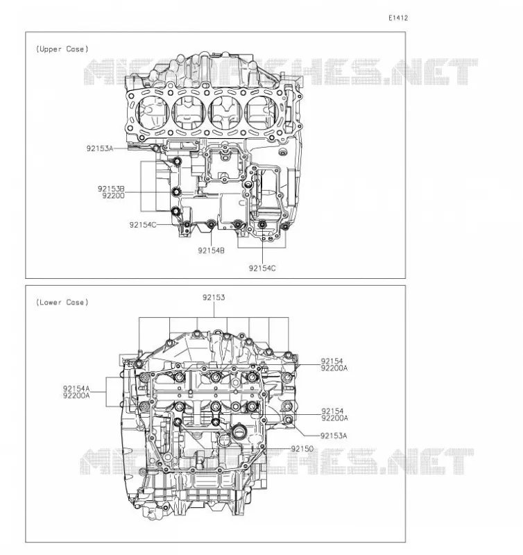 CRANKCASE BOLT Kawasaki MOTOS 1000 2019 NINJA H2 SX  ZX1002AKF