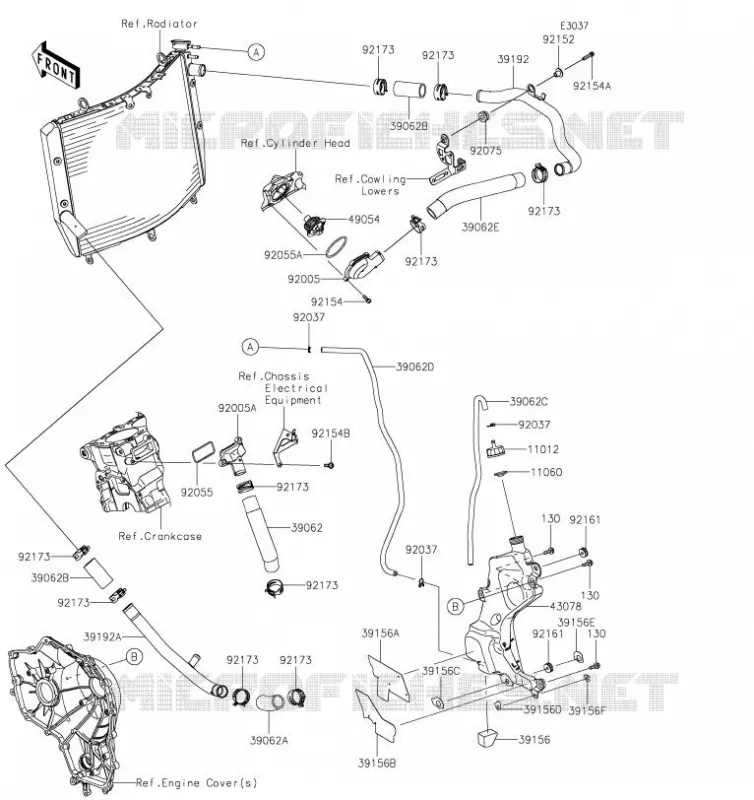 WATER PIPE Kawasaki MOTOS 1000 2019 NINJA H2 SX  ZX1002AKF