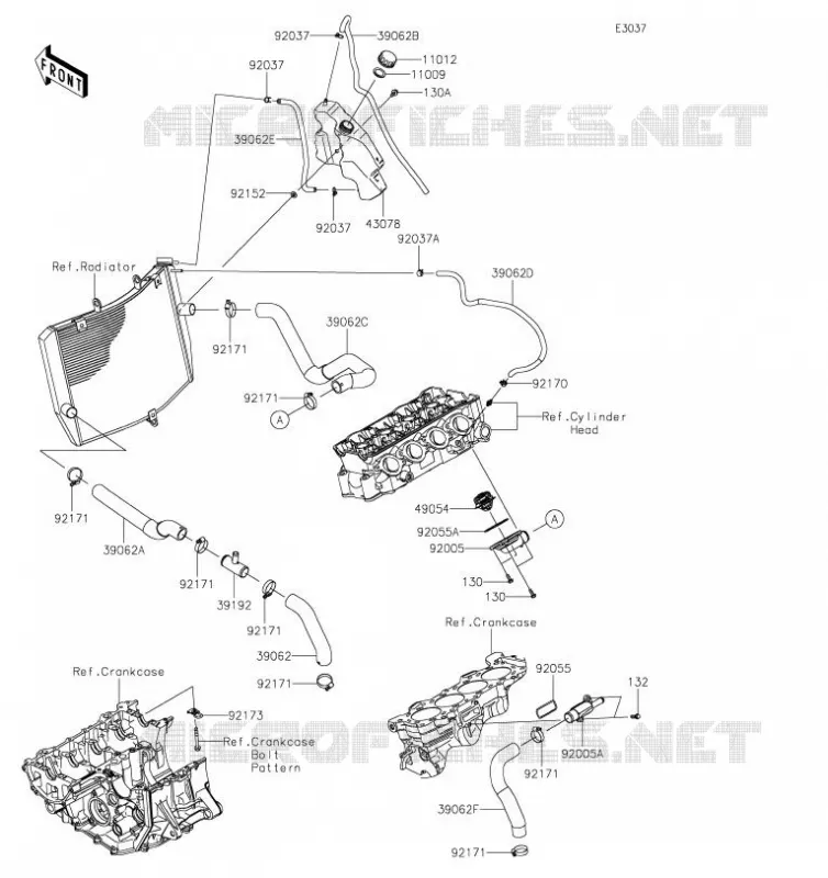 WATER PIPE Kawasaki MOTOS 600 2019 NINJA ZX-6R  ZX636GKF