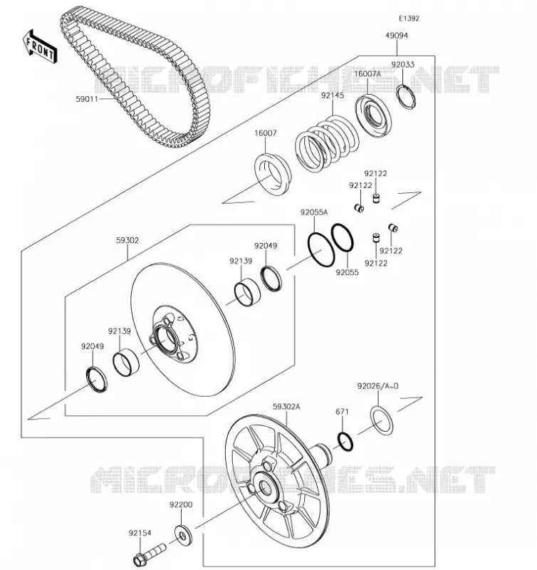 DRIVE CONVERTER - BELT Kawasaki SSV 820 2019 MULE PRO-FX  KAF820EKF