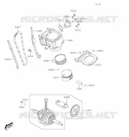 CYLINDER   PISTON  voor Kawasaki BRUTE FORCE 300 2020