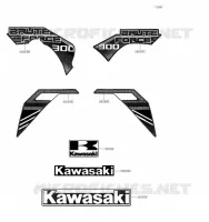 STICKER(RED) voor Kawasaki BRUTE FORCE 300 2020
