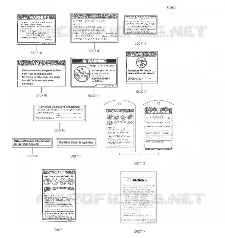 LABELS(US) Kawasaki QUAD 300 2020 BRUTE FORCE 300  KVF300CLF