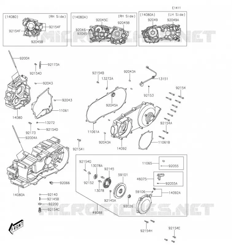 CRANKCASE(S) Kawasaki QUAD 300 2020 BRUTE FORCE 300  KVF300CLF