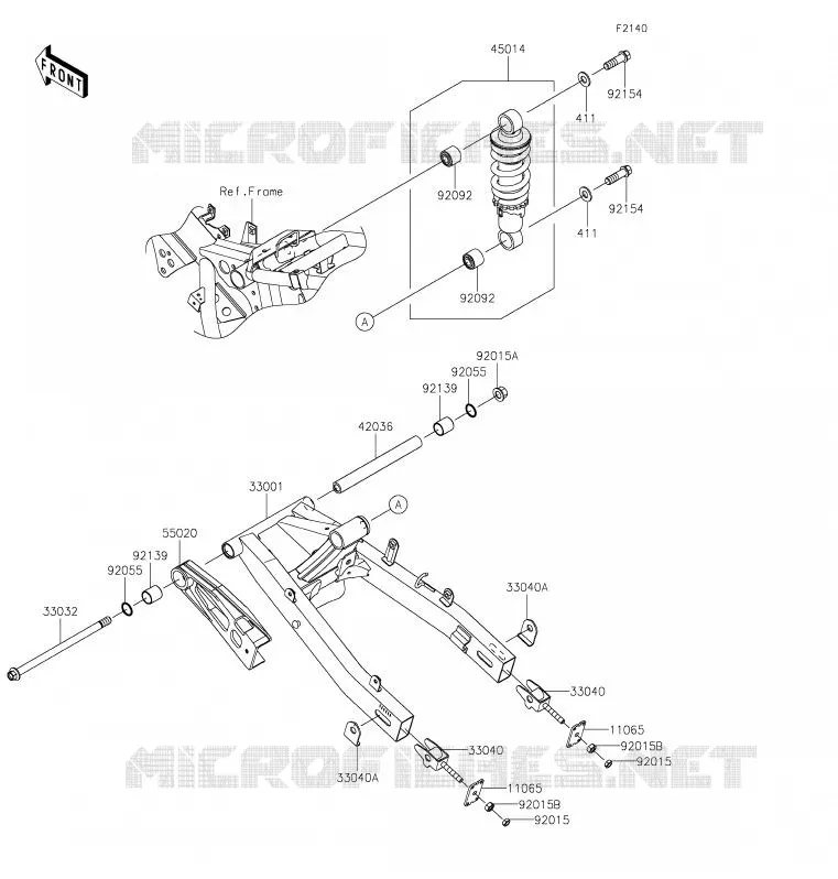 SWINGARM - SUSPENSION - SHOCK ABSORBER Kawasaki MOTOS 125 2020 Z125 PRO  BR125JLF