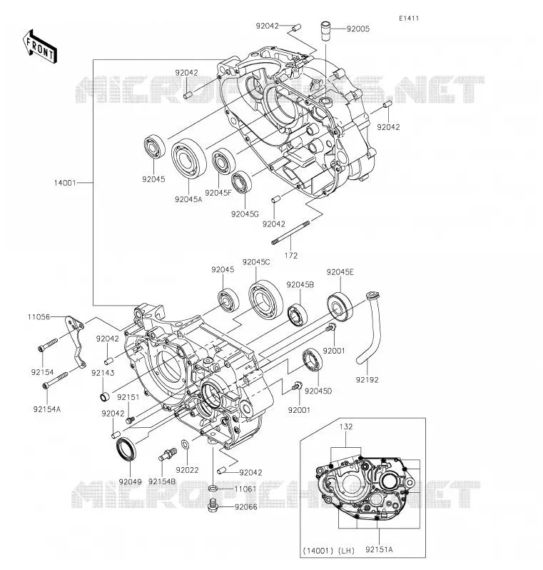 CRANKCASE(S) Kawasaki MOTOS 125 2020 NINJA 125  BX125ALF