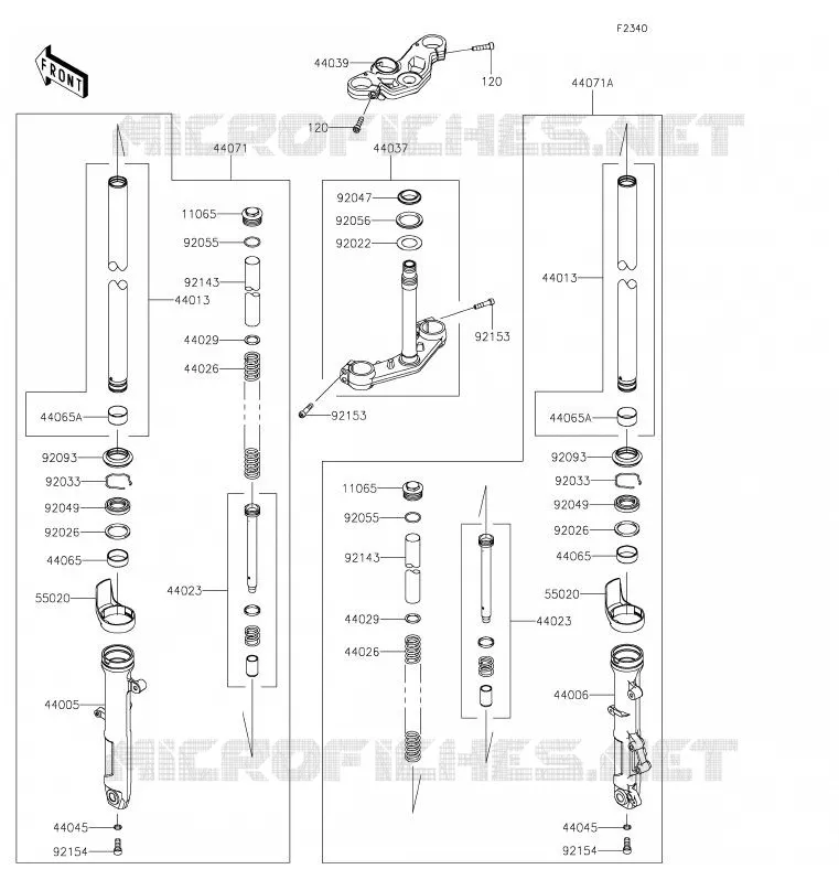 FRONT FORK Kawasaki MOTOS 400 2020 NINJA 400  EX400GLFA