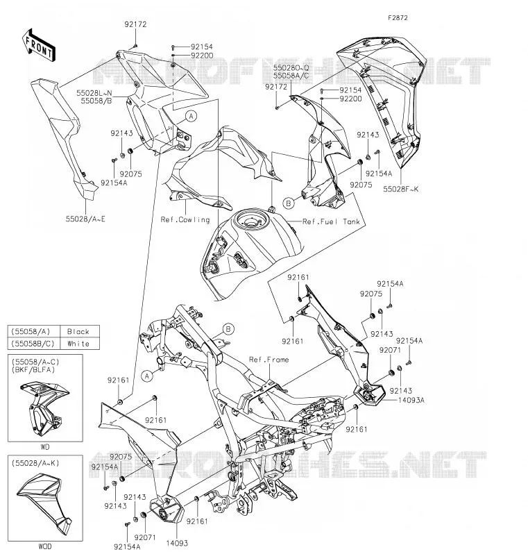 LOWER COWLING Kawasaki MOTOS 300 2019 VERSYS-X 300  KLE300BKF