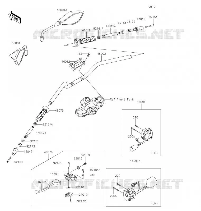 HANDLEBAR Kawasaki MOTOS 300 2019 VERSYS-X 300  KLE300CKF