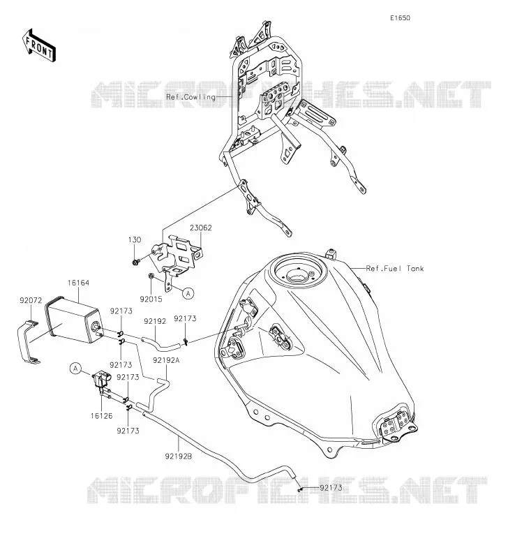 FUEL EVAPORATION SYSTEM(CA) Kawasaki MOTOS 300 2019 VERSYS-X 300  KLE300CKF