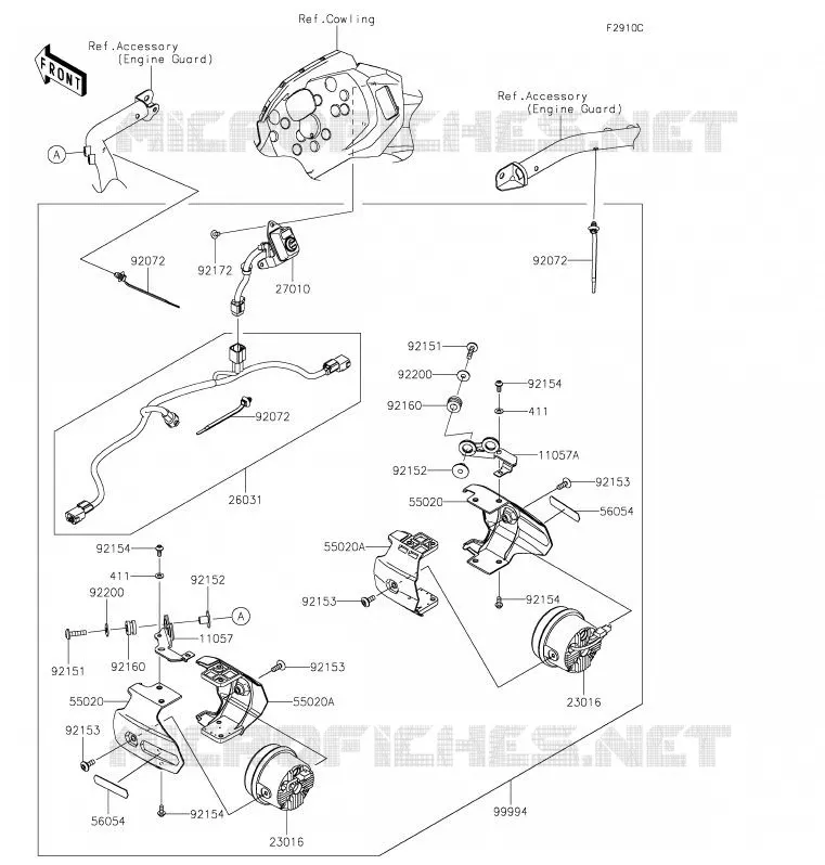 ACCESSORY(PHARE ADDITIONEL) Kawasaki MOTOS 300 2019 VERSYS-X 300  KLE300CKFA