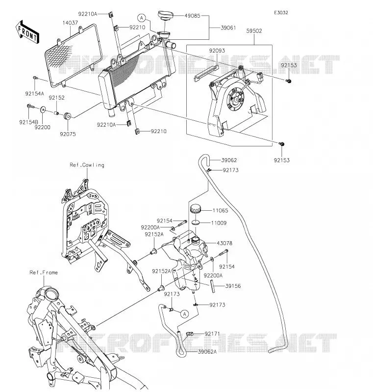 RADIATOR Kawasaki MOTOS 300 2019 VERSYS-X 300  KLE300CKFA
