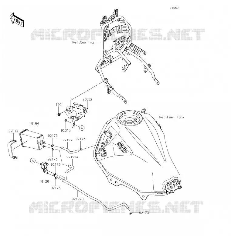 FUEL EVAPORATION SYSTEM Kawasaki MOTOS 300 2019 VERSYS-X 300  KLE300CKFA