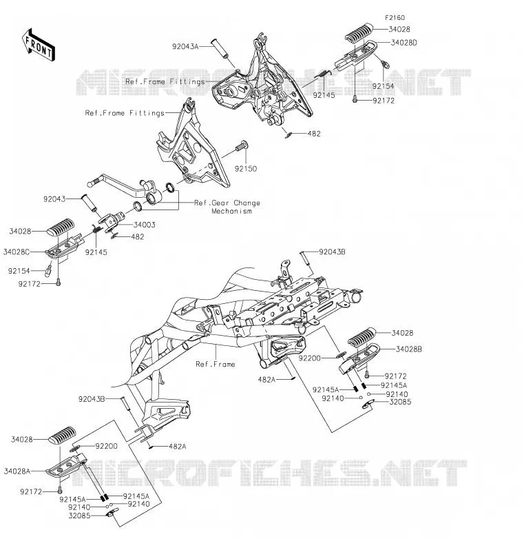 FOOTREST Kawasaki MOTOS 650 2020 VERSYS 650  KLE650FLF