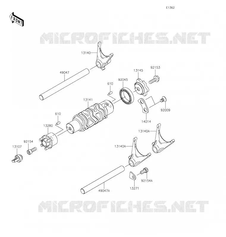GEAR CHANGE DRUM - SHIFT FORKS Kawasaki MOTOS 650 2020 VERSYS 650  KLE650FLF