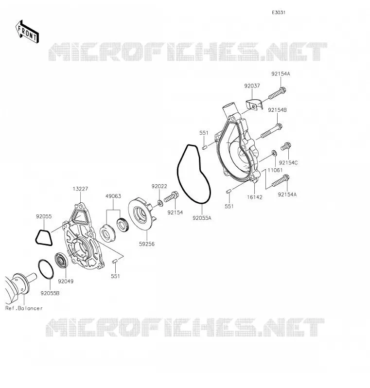 WATER PUMP Kawasaki MOTOS 650 2020 VERSYS 650  KLE650FLF