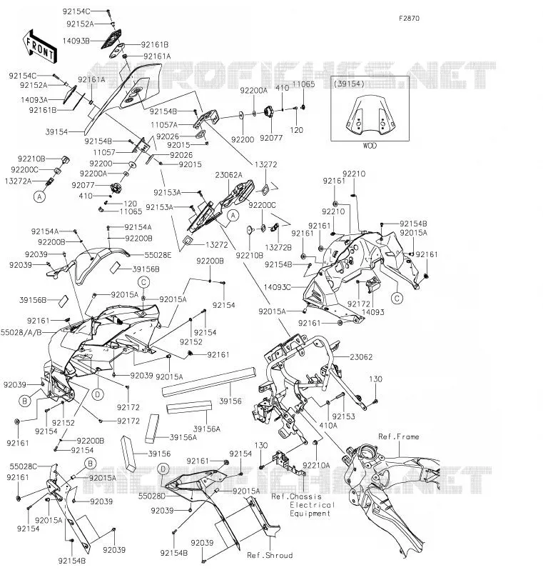 COWLING(SUPERIEUR) Kawasaki MOTOS 1000 2020 VERSYS 1000  KLZ1000CLF