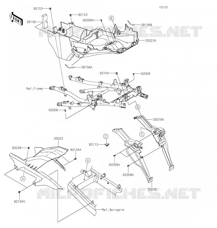 REAR FENDER Kawasaki MOTOS 1000 2020 VERSYS 1000  KLZ1000CLF