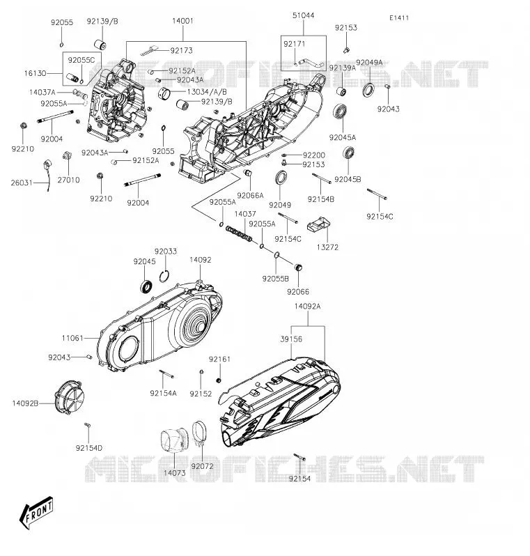 CRANKCASE(S) Kawasaki SCOOTER 300 2020 J300  SC300CLF