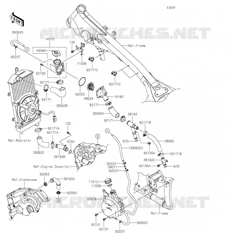 WATER PIPE Kawasaki MOTOS 900 2020 VULCAN 900 CUSTOM  VN900CLF