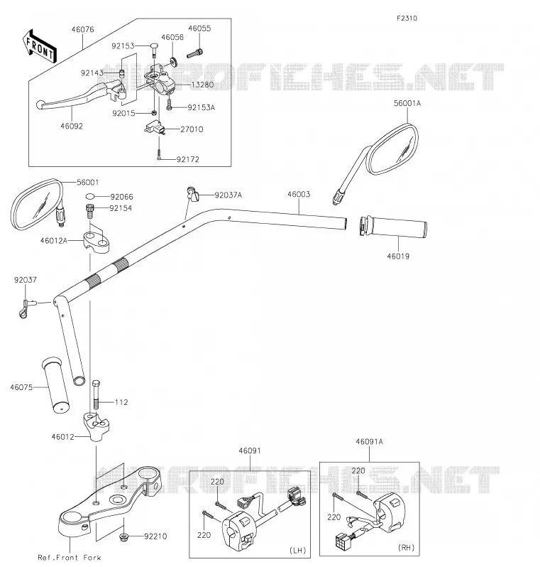 HANDLEBAR Kawasaki MOTOS 900 2020 VULCAN 900 CLASSIC LT  VN900DLF