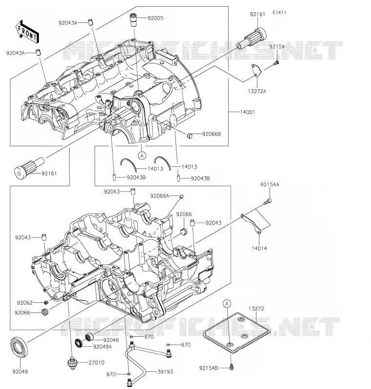 CRANKCASE(S) Kawasaki MOTOS 1000 2020 Z1000  ZR1000HLF