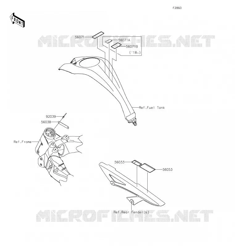 LABELS Kawasaki MOTOS 1000 2020 Z1000  ZR1000HLF
