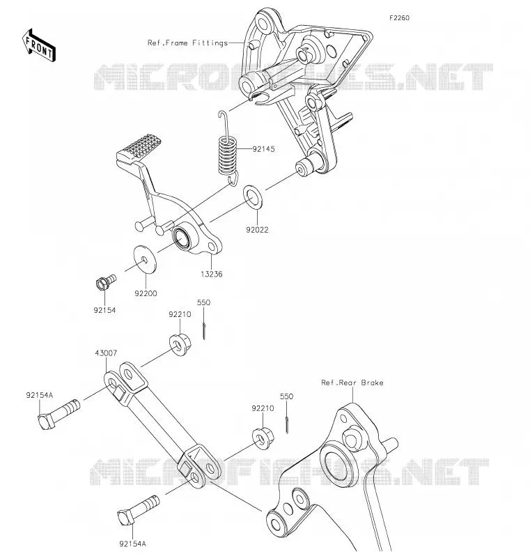 BRAKE PEDAL Kawasaki MOTOS 1000 2020 Z1000 R EDITION  ZR1000JLF