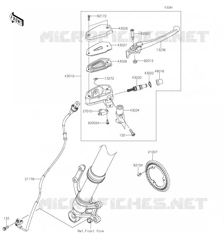 FRONT MASTER CYLINDER Kawasaki MOTOS 900 2020 Z900  ZR900HLF