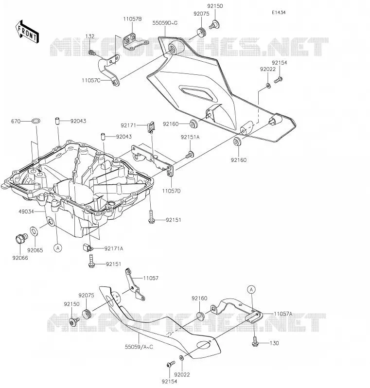 OIL PAN Kawasaki MOTOS 900 2020 Z900  ZR900HLF