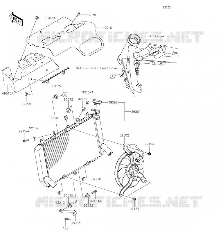RADIATOR Kawasaki MOTOS 900 2020 Z900  ZR900HLF