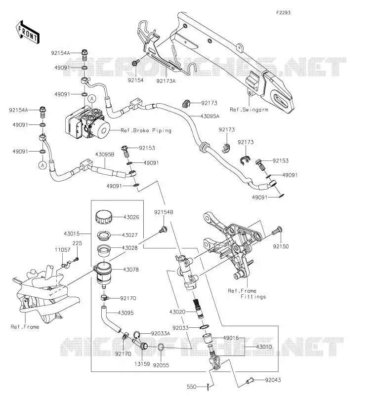 REAR MASTER CYLINDER Kawasaki MOTOS 900 2020 Z900  ZR900HLF