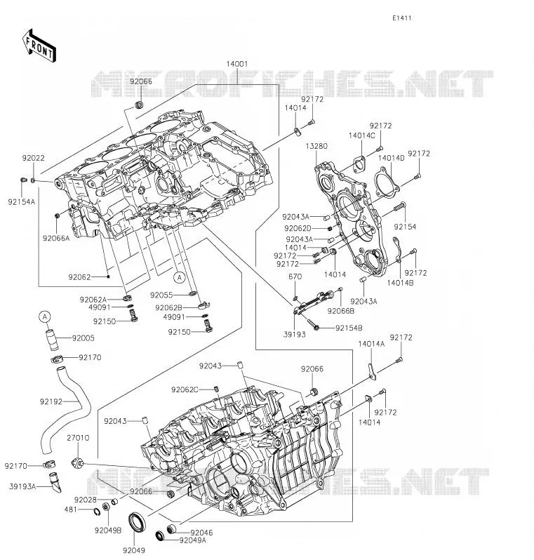CRANKCASE(S) Kawasaki MOTOS 1000 2019 NINJA H2R  ZX1000YKF