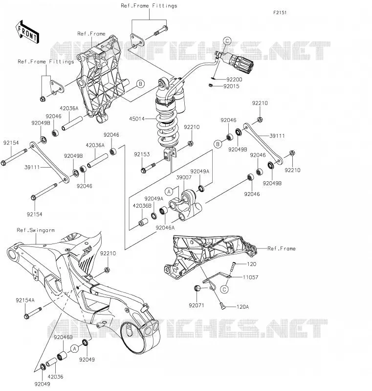 SUSPENSION - SHOCK ABSORBER Kawasaki MOTOS 1000 2019 NINJA H2R  ZX1000YKF
