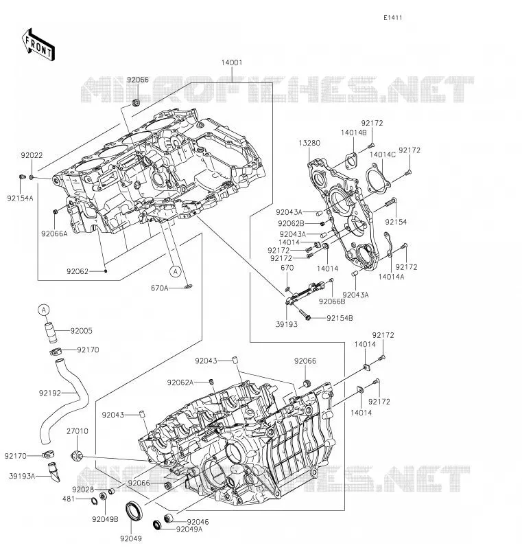 CRANKCASE(S) Kawasaki MOTOS 1000 2020 NINJA H2 SX  ZX1002ALF