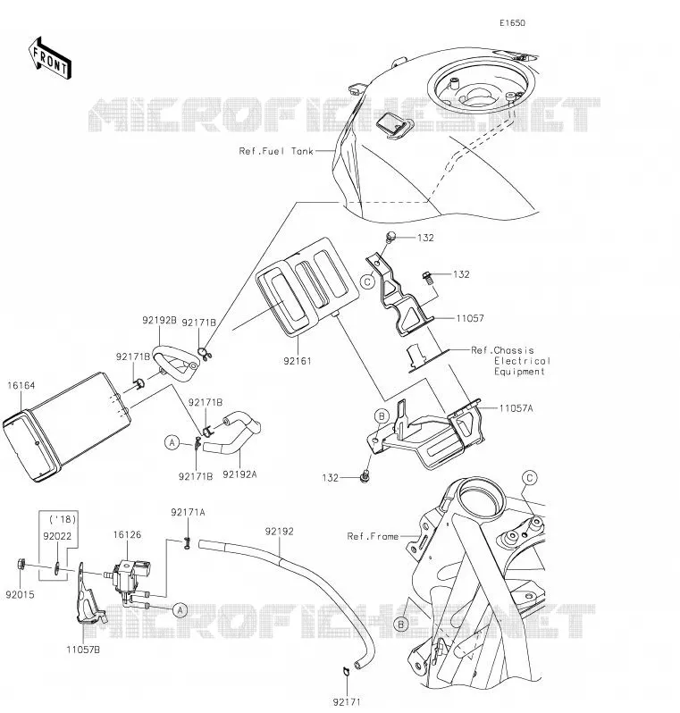 FUEL EVAPORATION SYSTEM Kawasaki MOTOS 1000 2020 NINJA H2 SX  ZX1002ALF