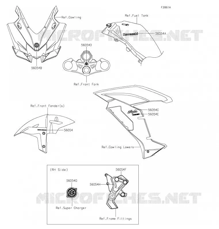 STICKER Kawasaki MOTOS 1000 2020 NINJA H2 SX  ZX1002ALF