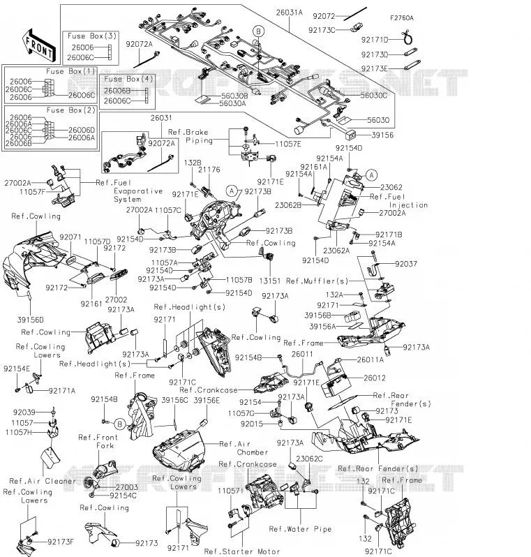 CHASSIS ELECTRICAL EQUIPMENT Kawasaki MOTOS 1000 2020 NINJA H2 SX SE  ZX1002BLF