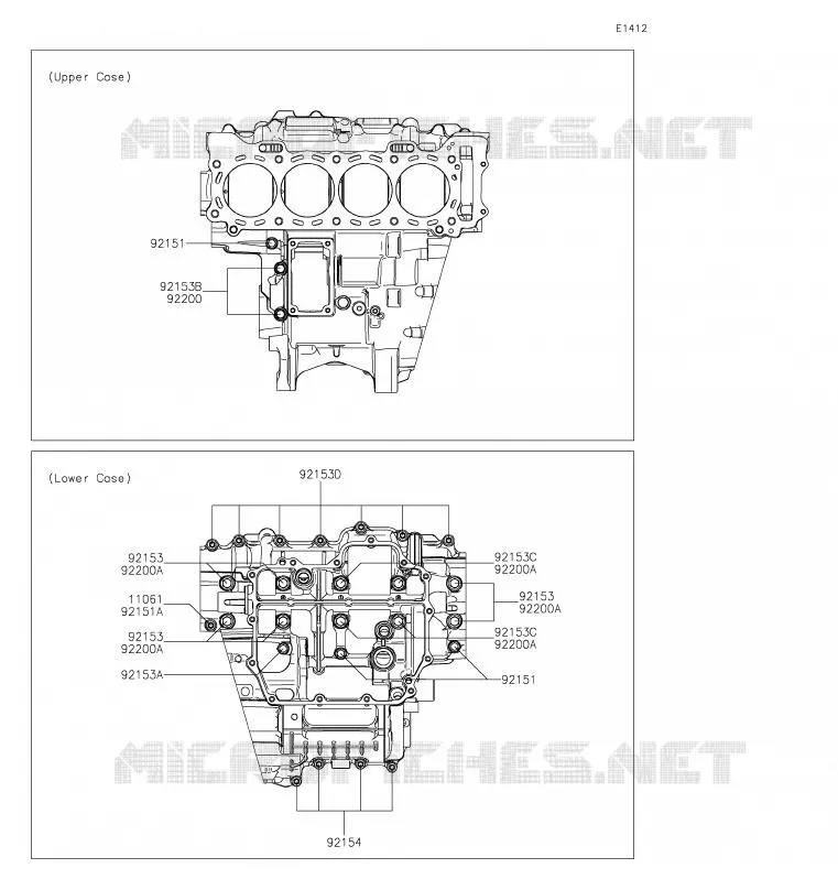 CRANKCASE BOLT Kawasaki MOTOS 1000 2020 NINJA ZX-10R  ZX1002ELFA