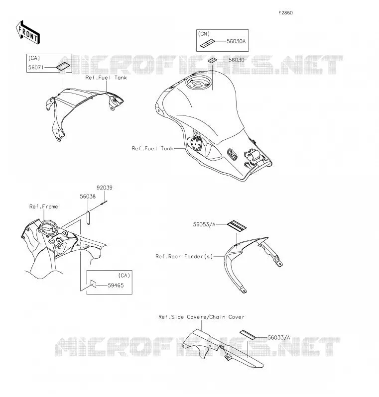 LABELS Kawasaki MOTOS 1000 2020 NINJA ZX-10R  ZX1002ELFA