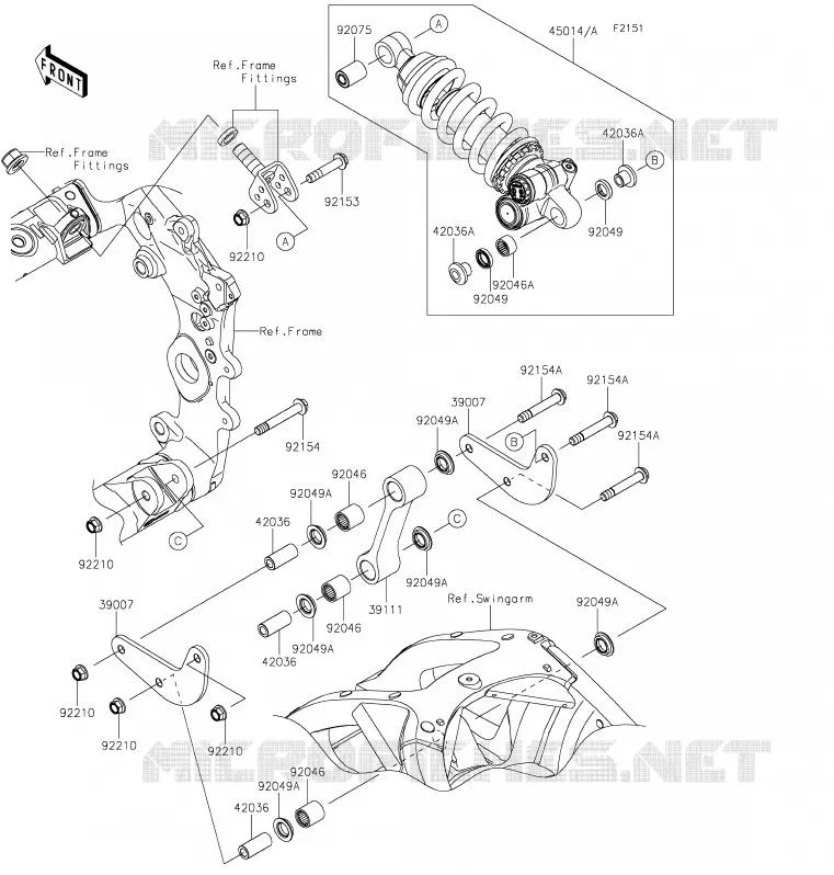 SUSPENSION - SHOCK ABSORBER Kawasaki MOTOS 1000 2020 NINJA ZX-10R  ZX1002FLFA