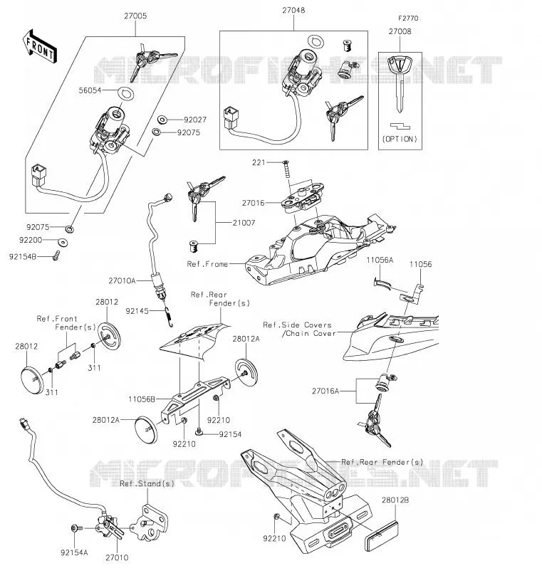 SWITCH - REFLECTORS Kawasaki MOTOS 1000 2020 NINJA ZX-10R  ZX1002FLFA