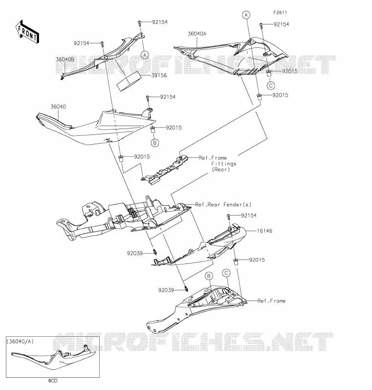 SIDE COWLING Kawasaki MOTOS 600 2018 NINJA ZX-6R  ZX600RJF