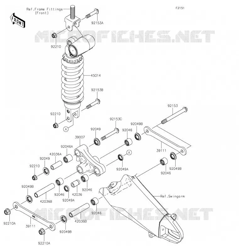 SUSPENSION - SHOCK ABSORBER Kawasaki MOTOS 600 2019 NINJA ZX-6R  ZX600RKF