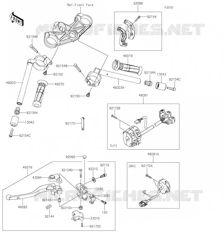HANDLEBAR Kawasaki MOTOS 600 2020 NINJA ZX-6R  ZX636HLF