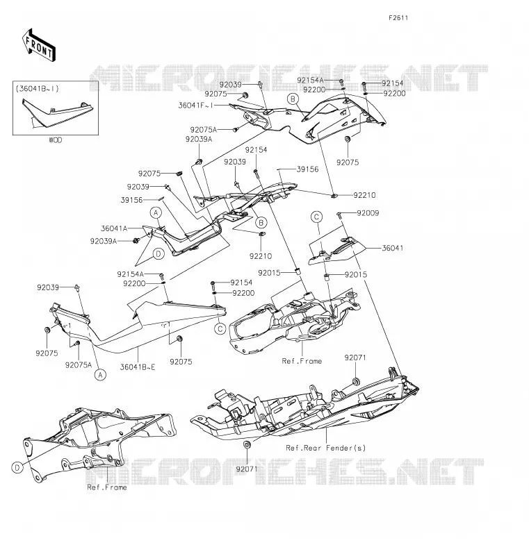 SIDE COWLING Kawasaki MOTOS 600 2020 NINJA ZX-6R  ZX636HLF