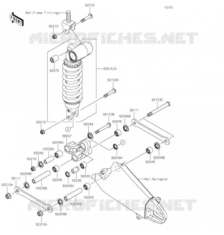 SUSPENSION - SHOCK ABSORBER Kawasaki MOTOS 600 2020 NINJA ZX-6R  ZX636HLF
