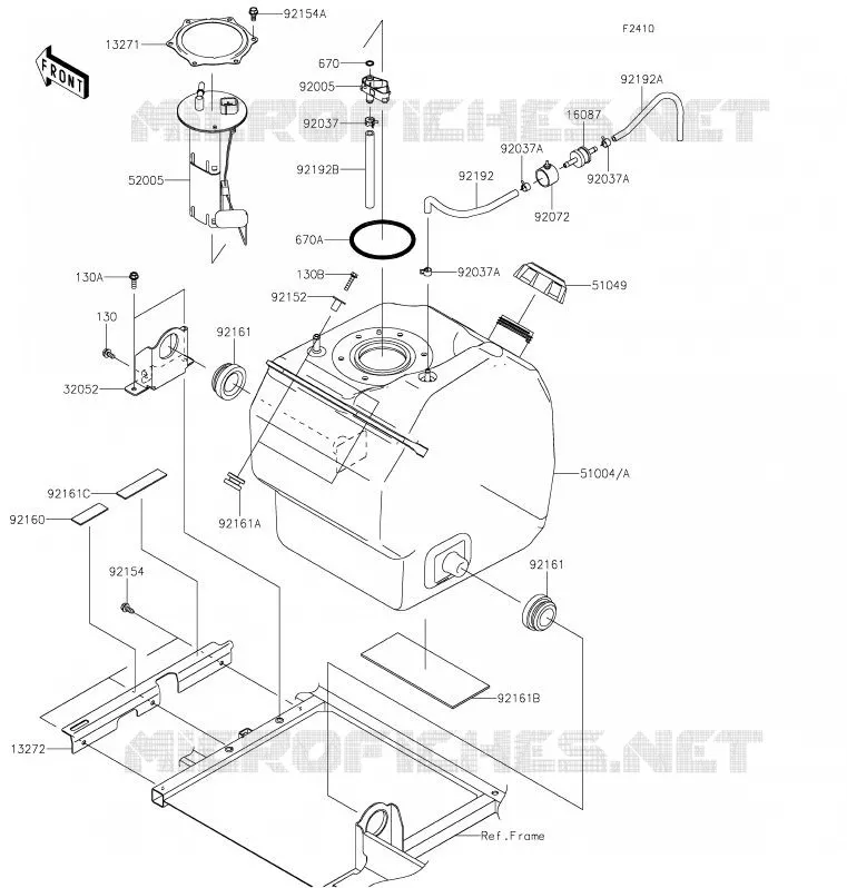 FUEL TANK Kawasaki SSV 1000 2020 MULE PRO-DXT  KAF1000BLF