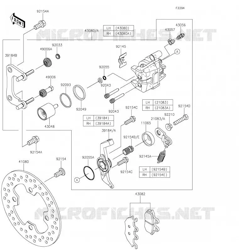 REAR BRAKE Kawasaki SSV 1000 2020 MULE PRO-DXT  KAF1000BLF