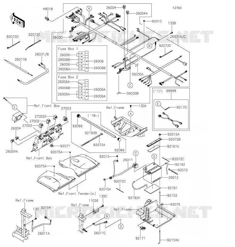 CHASSIS ELECTRICAL EQUIPMENT Kawasaki SSV 1000 2020 MULE PRO-DXT  KAF1000BLF